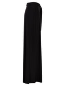 Maxmara Studio Msevalico Triacetate Wide Leg Trousers With Decorative Belt
