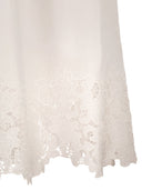 Maxmara Studio Strapless Linen Dress With Embroidered Hem