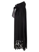 Maxmara Studio Strapless Linen Dress With Embroidered Hem