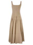 Maxmara Studio Mstfeltre Cotton Midi Dress With Structured Bodice