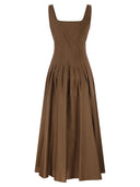 Maxmara Studio Mstfeltre Cotton Midi Dress With Structured Bodice