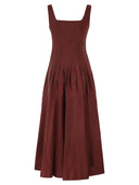 Maxmara Studio Mstfeltre Cotton Midi Dress With Structured Bodice