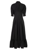 Maxmara Studio Mstcera – Long Cotton Shirt Dress With Flounced Hem