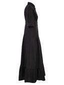 Maxmara Studio Mstcera – Long Cotton Shirt Dress With Flounced Hem