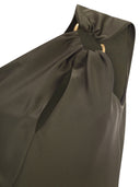 Maxmara Studio Mseentrata One Shoulder Dress In Shiny Satin