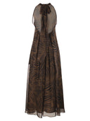 Maxmara Studio Mstsalice Long Printed Silk Halterneck Dress
