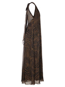 Maxmara Studio Mstsalice Long Printed Silk Halterneck Dress