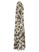 Maxmara Studio Msealga Long Printed Silk Dress With Jewelled Drawstring
