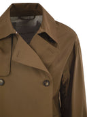 Maxmara The Cube Mtczeno Double Breasted Trench Coat In Water Repellent Cotton