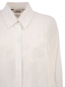 S Maxmara Smmgala Linen Shirt With Fluid Silhouette And Patch Pocket