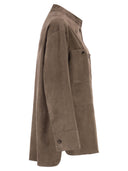 S Maxmara Smmelodia トップステッチ付きスエード ジャケット
