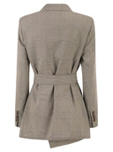 Maxmara Mxmnasello Prince Of Wales Tailored Blazer With Belt
