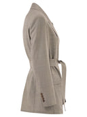 Maxmara Mxmnasello Prince Of Wales Tailored Blazer With Belt