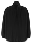 Maxmara Mxevalle Pleated Blouse With Neck Bow
