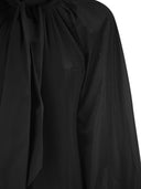 Maxmara Mxevalle Pleated Blouse With Neck Bow