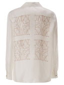 Maxmara Mxmfiltro Silk Shirt With Monogram Print