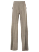 Maxmara Mxmnetto Pure Virgin Wool Prince Of Wales Trousers