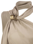 Maxmara Mxevasto One Shoulder Long Dress In Pure Silk