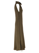 Maxmara Mxevasto One Shoulder Long Dress In Pure Silk