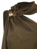 Maxmara Mxevasto One Shoulder Long Dress In Pure Silk