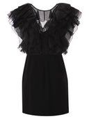 Maxmara Mxecloro Silk Mini Dress With Ruffle Detailing