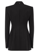 Sportmax Spxadamo Tailored Double Breasted Virgin Wool Blazer