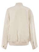 Sportmax Spxondata Virgin Wool Bomber Jacket With Ribbed Knit Details
