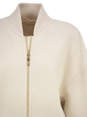 Sportmax Spxondata Virgin Wool Bomber Jacket With Ribbed Knit Details