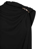 Sportmax Spxepoche Draped Stretch Viscose Dress With Jewelled Shoulder Detail