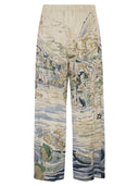 Weekend Maxmara Wkdcurva Printed Pure Silk Fluid Trousers