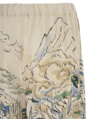 Weekend Maxmara Wkdcurva Printed Pure Silk Fluid Trousers