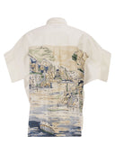 Weekend Maxmara Wkdtuono Cotton Shirt With Printed Silk Back Panel