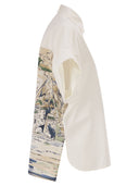 Weekend Maxmara Wkdtuono Cotton Shirt With Printed Silk Back Panel