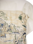 Weekend Maxmara Wkdtuono Cotton Shirt With Printed Silk Back Panel