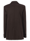 Maxmara Studio Msearca – Double Breasted Blazer In Fluid Satin