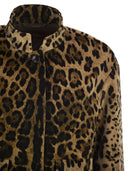 Maxmara Studio Mstedro – Cropped Animal Print Cotton Jacket