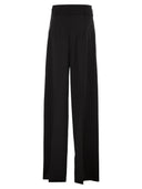 Maxmara Studio Mstserio – Wide Leg Pure Wool Trousers With Belt