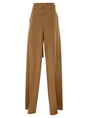 Maxmara Studio Mstserio – Wide Leg Pure Wool Trousers With Belt