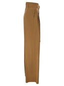 Maxmara Studio Mstserio – Wide Leg Pure Wool Trousers With Belt