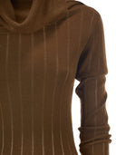 Maxmara Studio Mstbadesse – Fitted Silk And Wool Ribbed Turtleneck