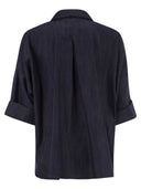 S Maxmara Stmrugiada Lightweight Denim Shirt With Short Sleeves