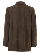 S Maxmara Smmgocce Suede Shirt With Silk Lining