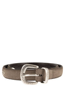 Alberto Luti Western Suede Belt With Turquoise Stone