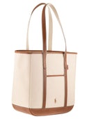Polo Ralph Lauren Medium Cotton And Leather Tote Bag
