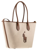 Polo Ralph Lauren Medium Bellport Tote Bag In Canvas And Leather