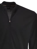 Boss Virgin Wool Knitted Cardigan With Zip