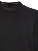 Boss - Pull coupe classique en laine vierge avec logo brodé