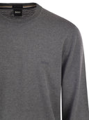 Boss Regular Fit Virgin Wool Jumper With Embroidered Logo