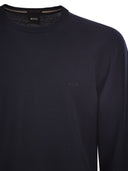 Boss - Pull coupe classique en laine vierge avec logo brodé