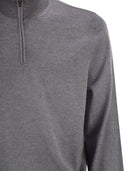Boss Virgin Wool Jumper With Zip Collar